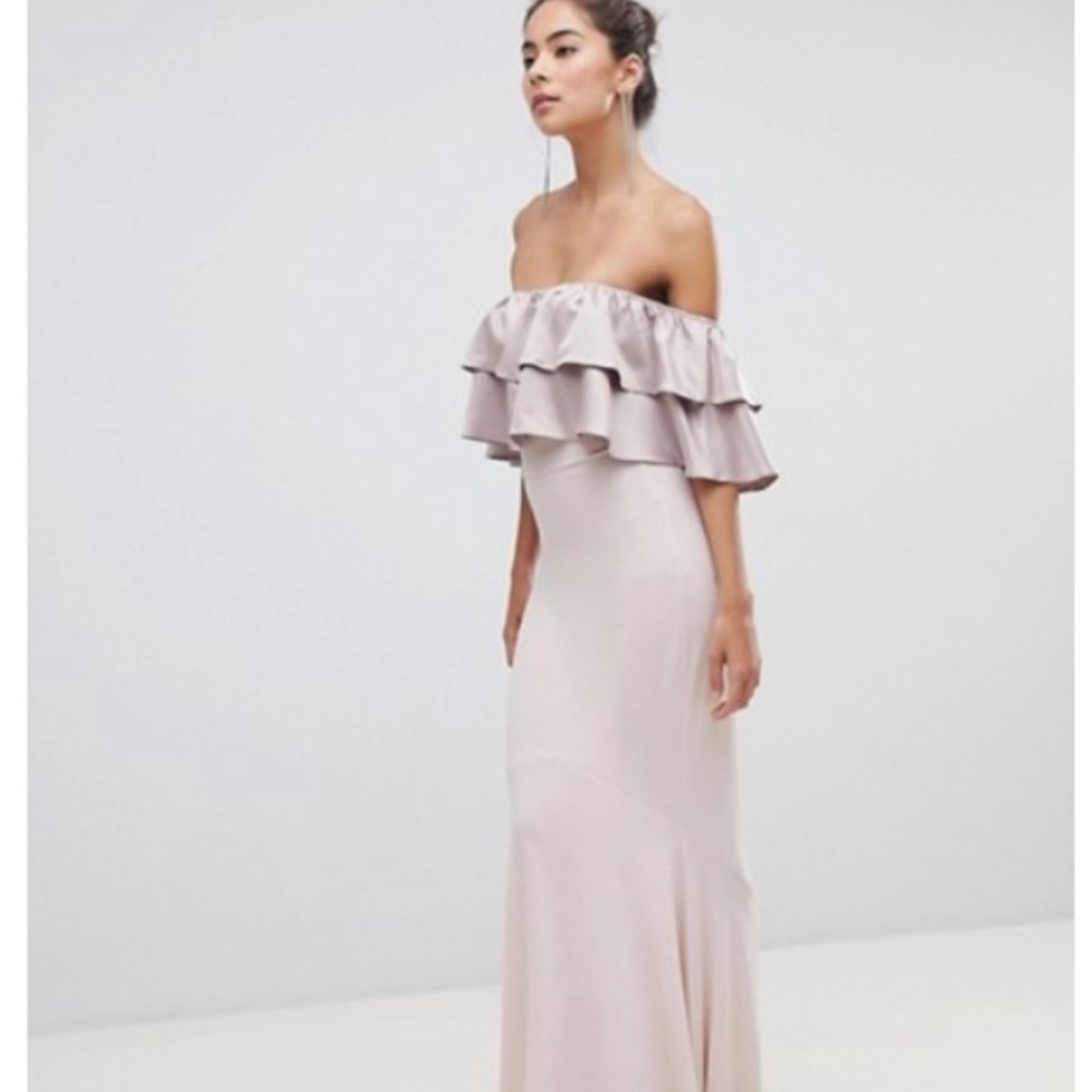 NWT ASOS Silver Bloom maxi formal dress